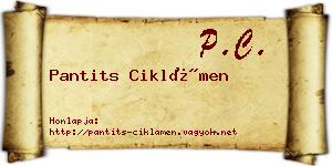 Pantits Ciklámen névjegykártya